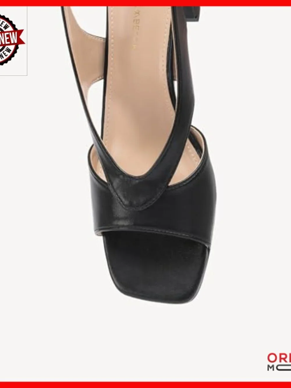 Square Toe Heeled Sandals, Slingback Strap, Chunky Heel, Work & Dress Shoes